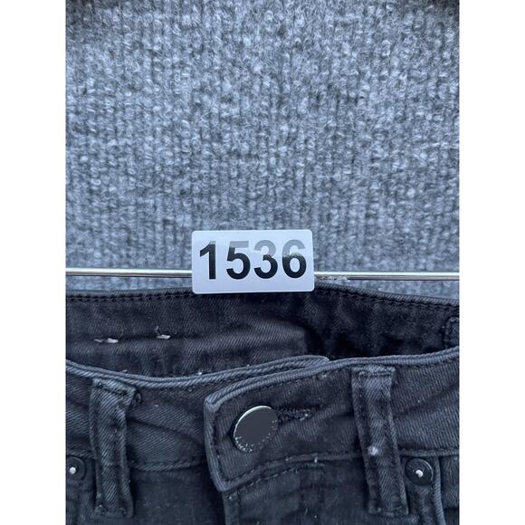 AllSaints Jeans Womens 28 Jet Black Stilt Skinny Stretch Denim Raw Hem - Picture 7 of 10